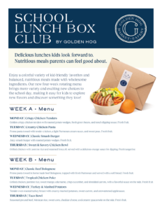 ST. CHRISTOPHER'S SCHOOL LUNCH